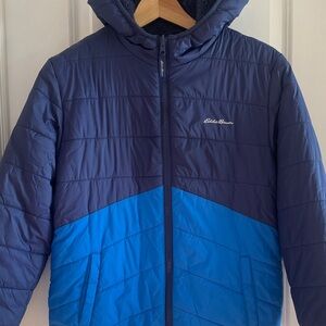 Eddie Bauer Kids Navy and Blue Reversible Jacket - Size M (10/12)
